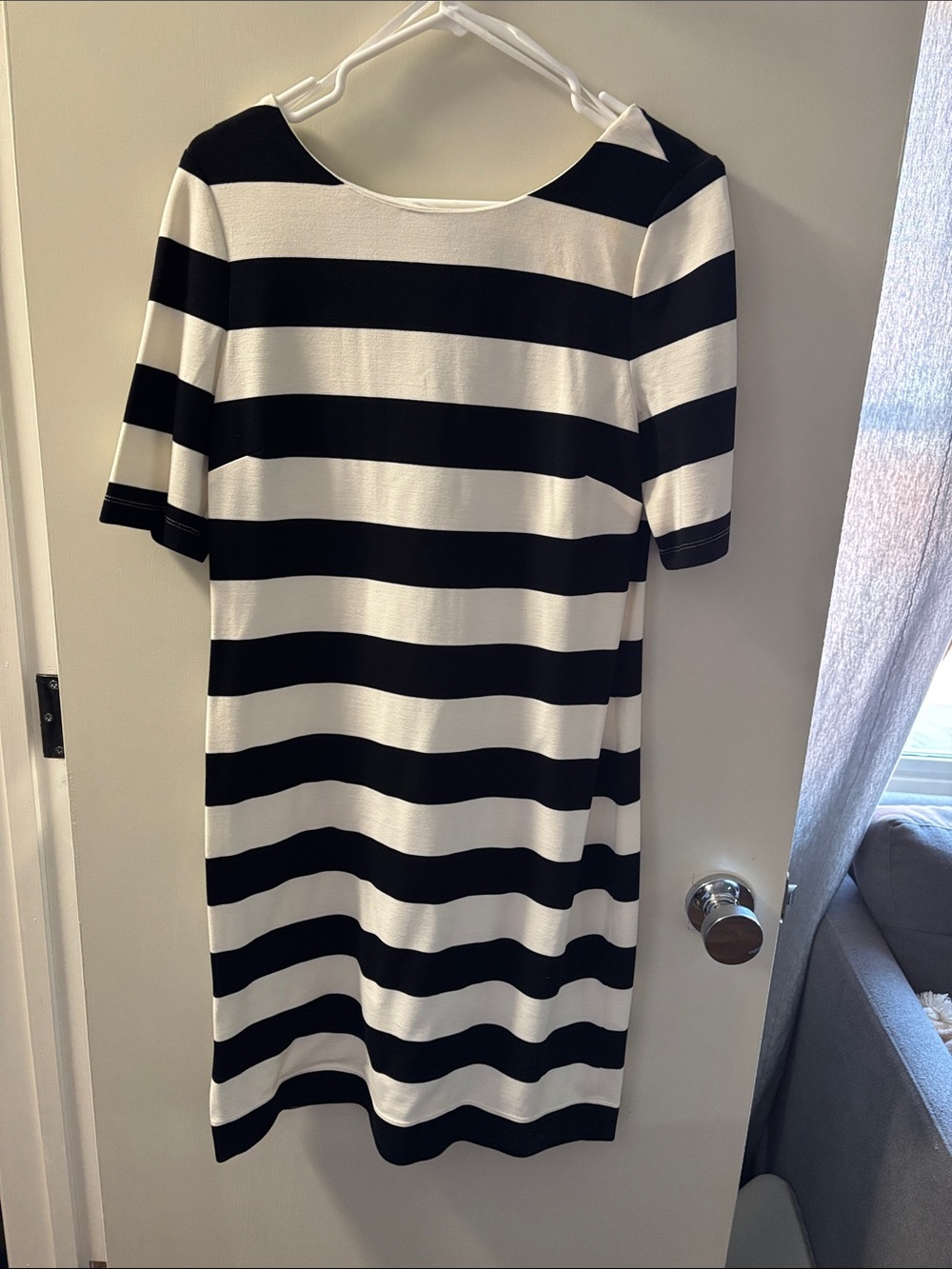 Banana Republic Black and White Striped Dress